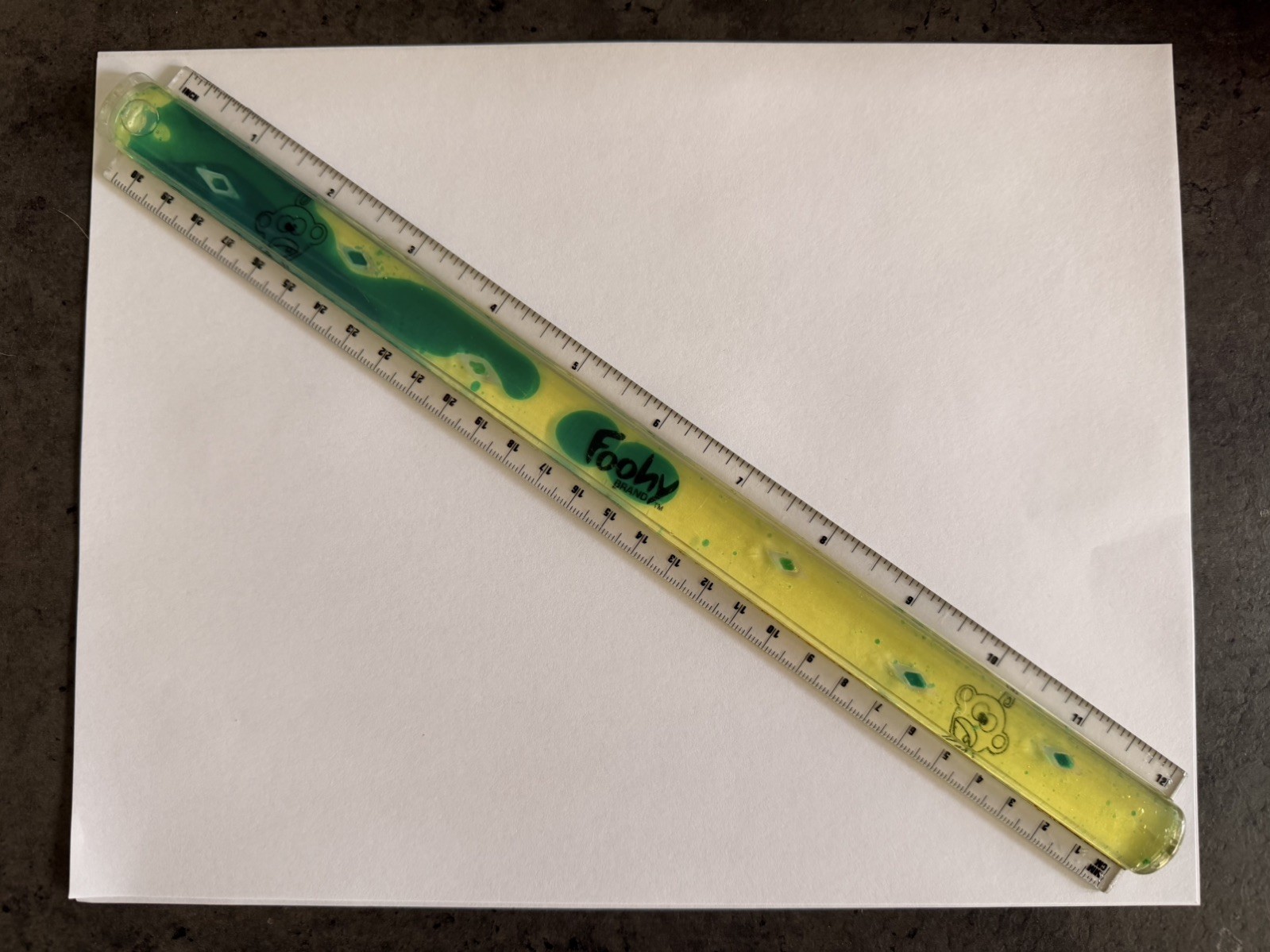 Foohy Fooz Lava Ruler Neon Yellow & Green RARE