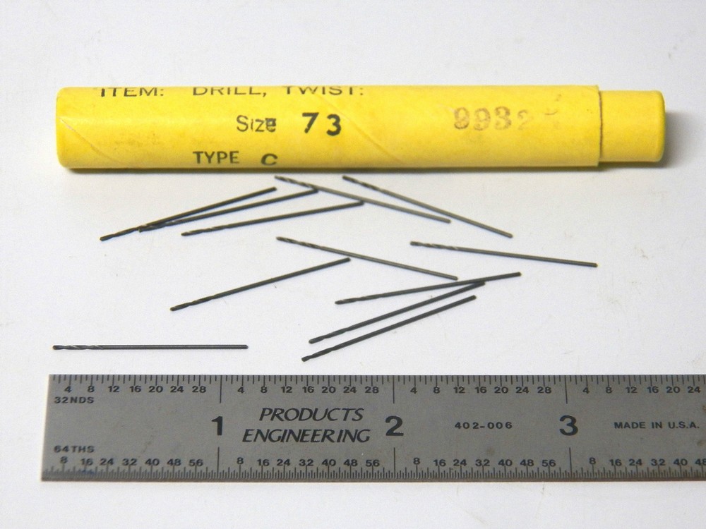 12 New Morse Cutting Tools #73 (.0240) Micro Drill Bits Pin Vice Drill Bits
