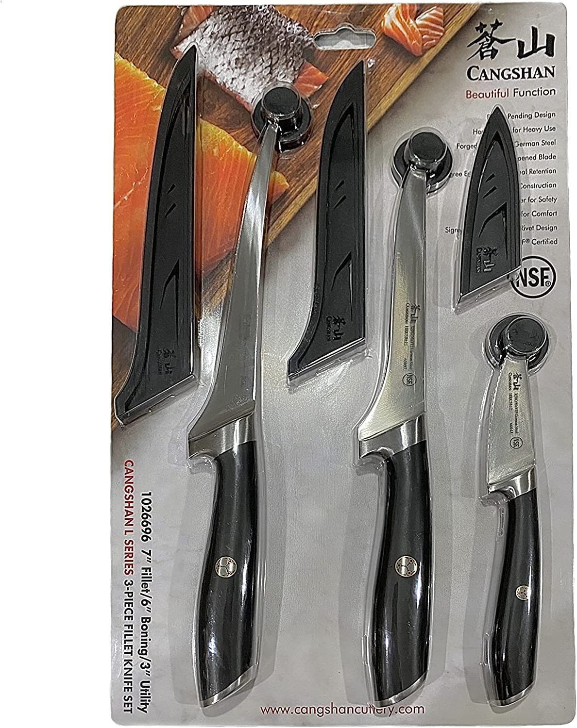 CANGSHAN L SERIES 3-PIECE FILLET KNIFE SET