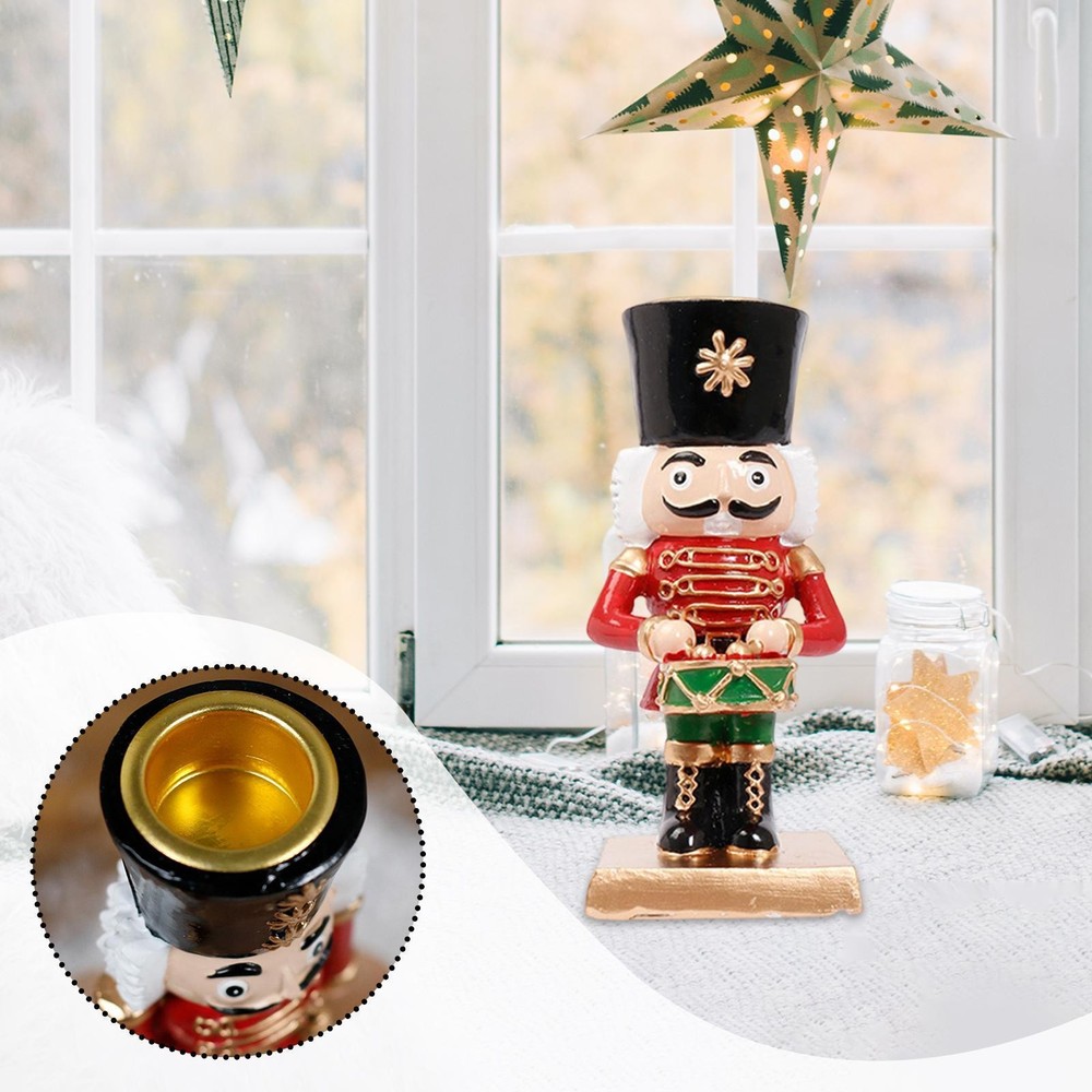 Nutcracker Candle Holder Nutcracker Ornament Figurine Desktop Decoration