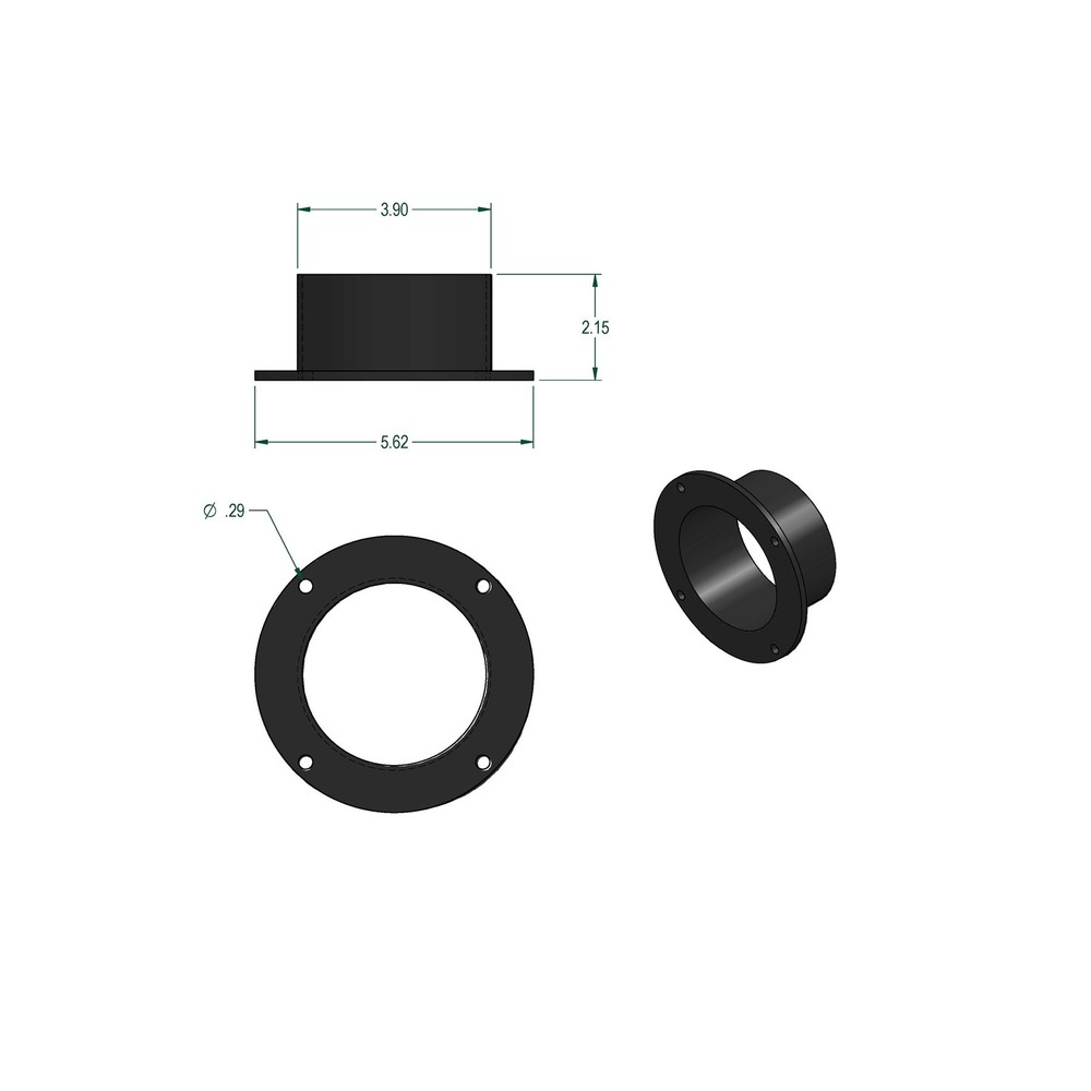 WOODRIVER Dust Connection 4" Flanged Inlet Fitting for Dust Collection System