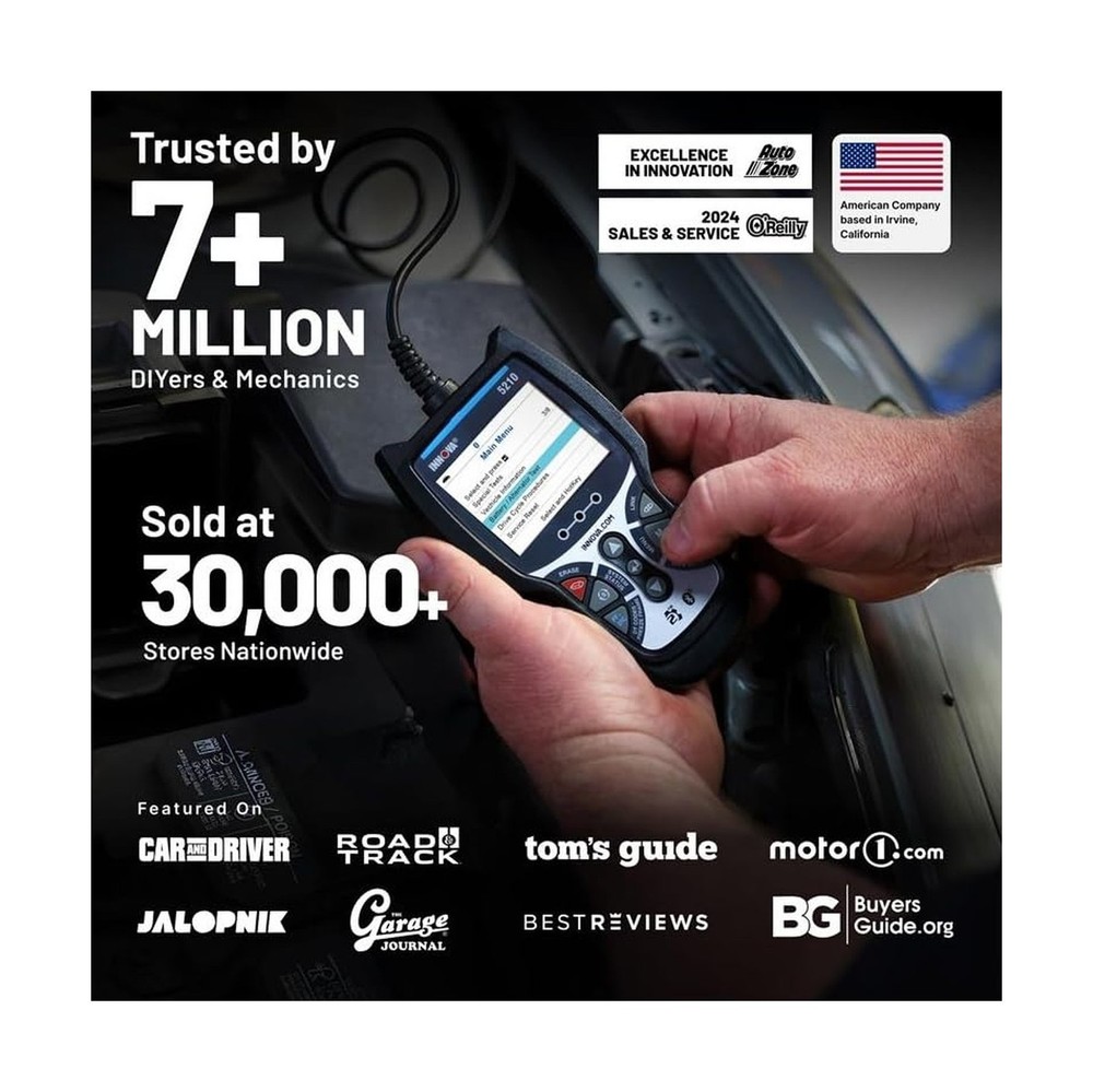 Innova 5210 OBD2 Scanner & Engine Code Reader, Battery Tester, Live Data, Oil...