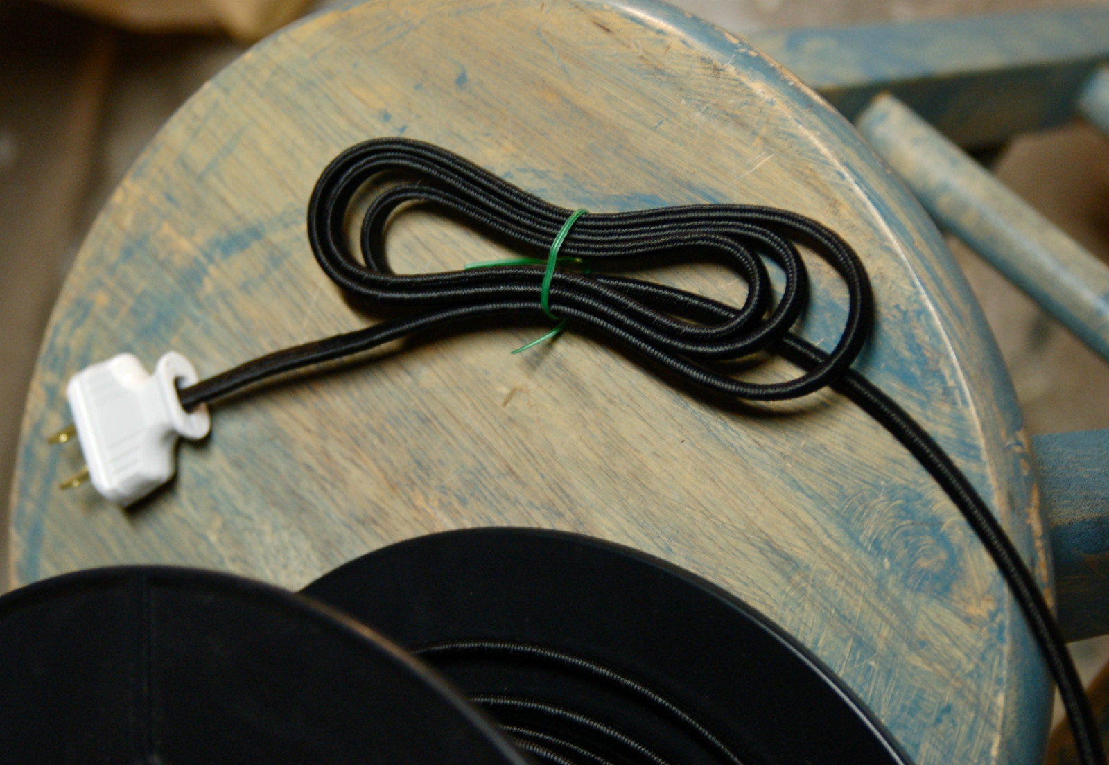 Vintage Style 2 Prong Electrical Plug Black Brown or White, Great w. Cloth Wire