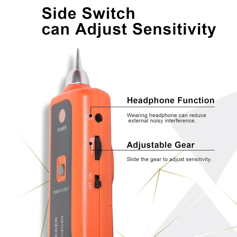 Orange Electric Circuit Testing Device Wire Tracker With Headset Toolkit