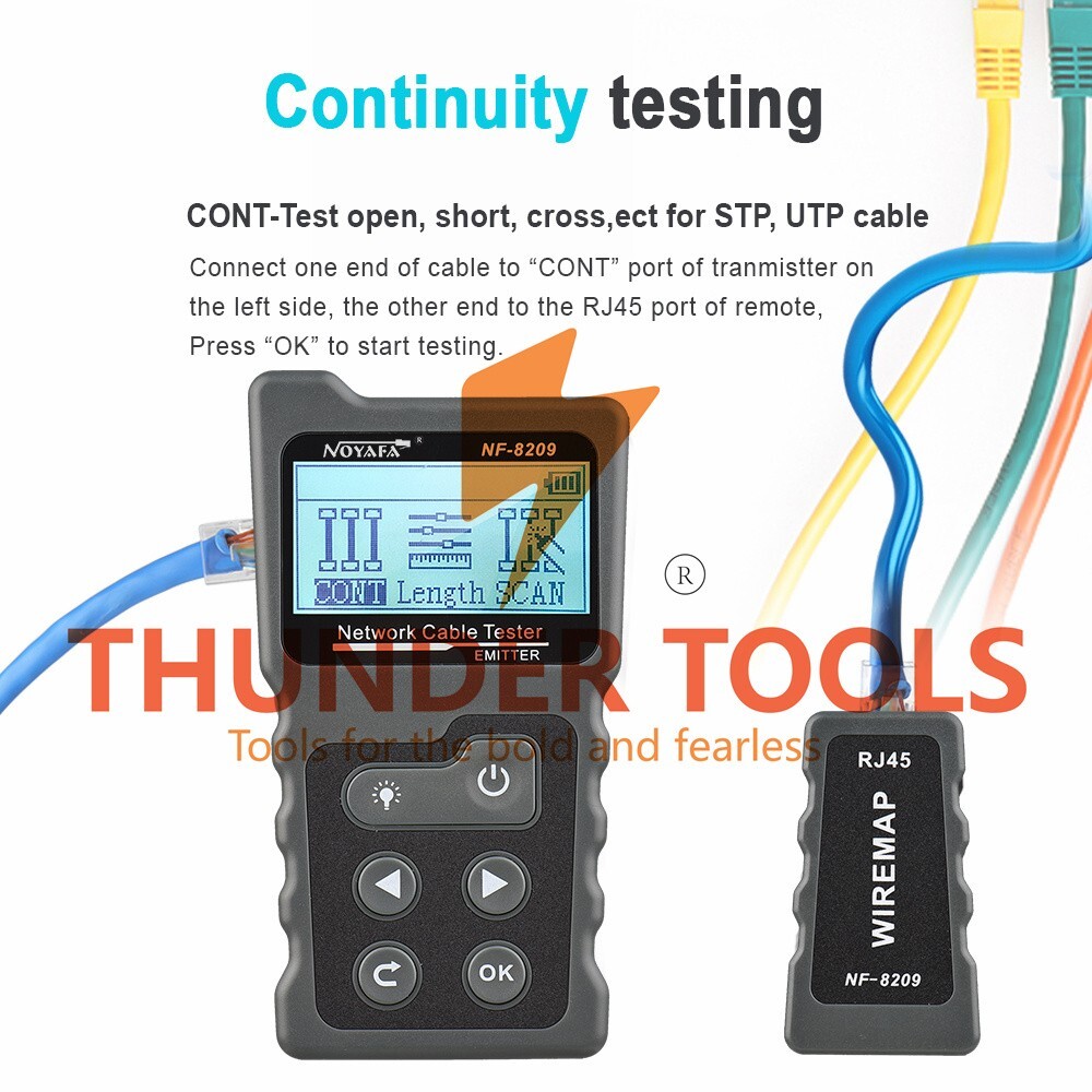 Thunder Tools Multi-functional LCD Network Cable Tester Wire Tracker PoE