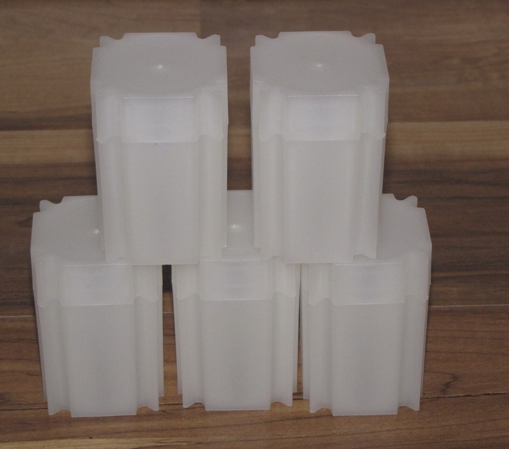 5 White Dollar size CoinSafe Plastic Square Tubes
