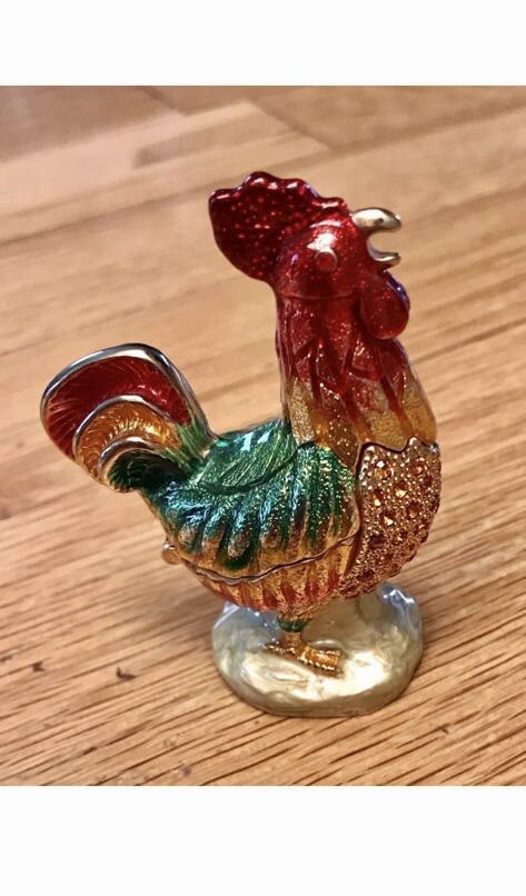 BEJEWELED TRINKET BOX "RUSTER" WITH SWAROWSKI ELEMENTS WOW