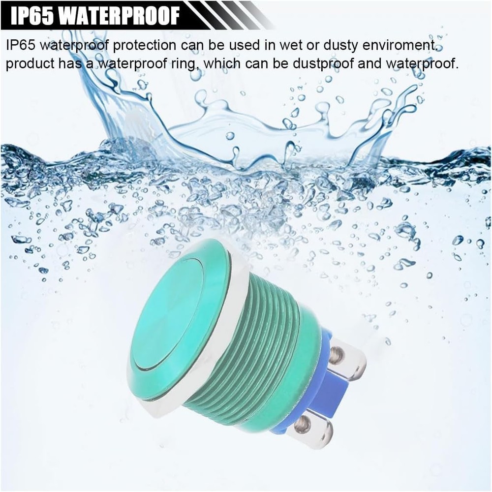 Durable Green Momentary Push Button Switch 250V AC - Ideal for DIY Projects