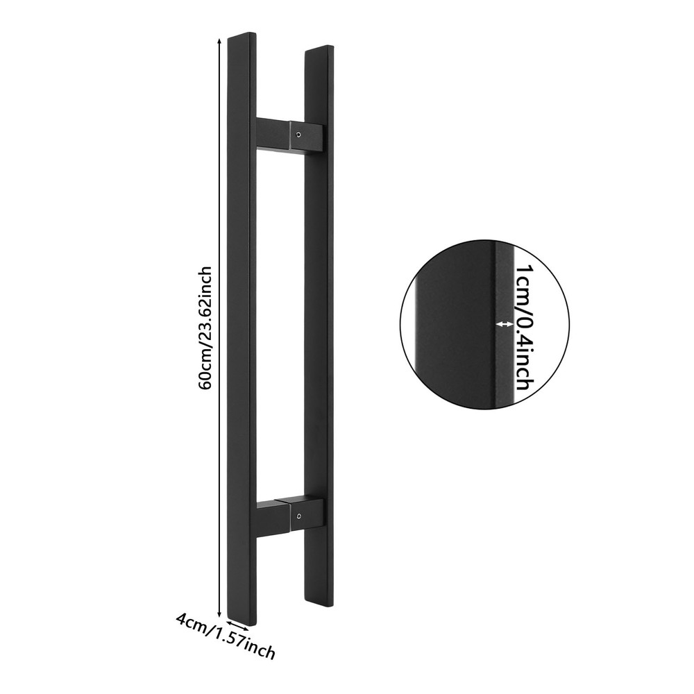 Stainless Steel Double Sided Push Pull Door Handle, H-shaped Door Pull Handle