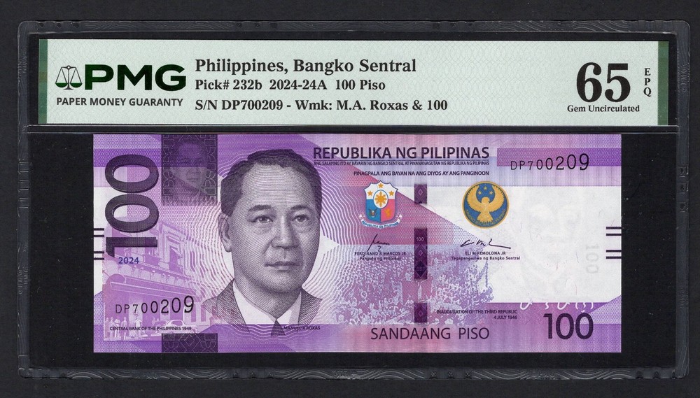 Philippines 100 Piso 2024 P232b Uncirculated Grade 65