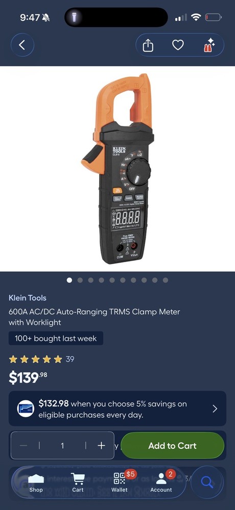 CL810 Digital Clamp Meter - TRMS, AC/DC, Temp, Capacitance, NCVT & More