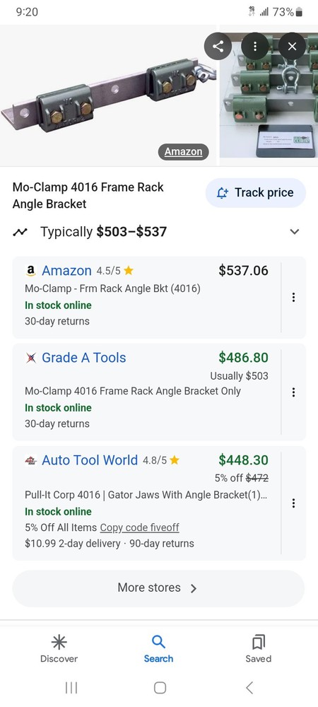 Mo-Clamp 4016 Frame Rack Angle Bracket