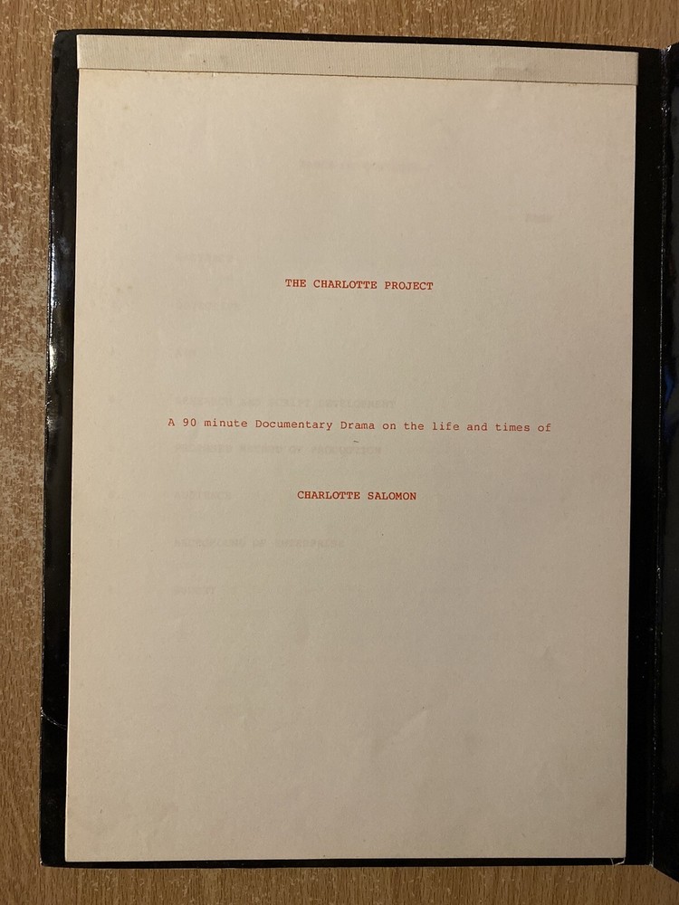 The Charlotte Project Documentary Script & Proposal On Charlotte Salomon