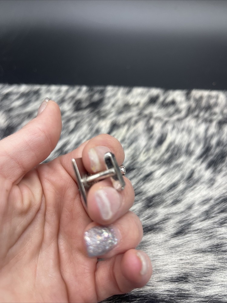 Stunning Silvertone Vintage Cuff Links #Q45