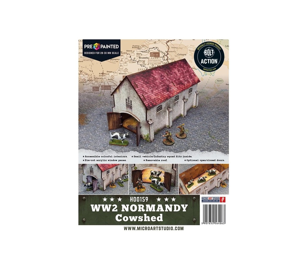 Micro Art Studio: Pre Painted WWII Normandy Cowshed