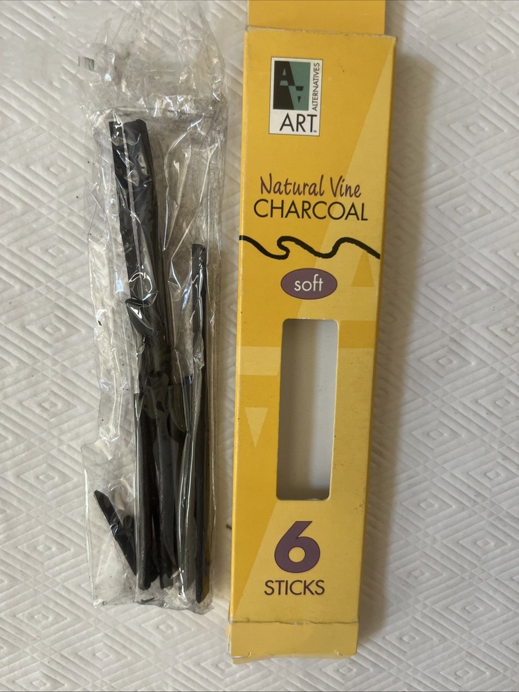 General 4 Soft Compressed Charcoal Set + Vine Charcoal Soft, Medium & Hard