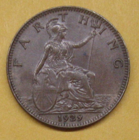 1929 British Farthing - George V - Take a Look