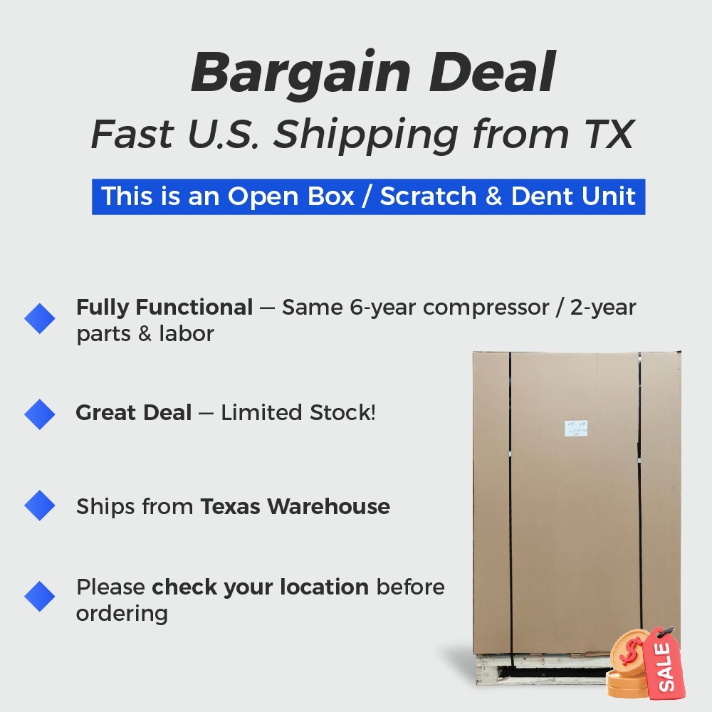 Westlake 54" Commercial Freezer Double Door Stainless Steel - DAMAGED