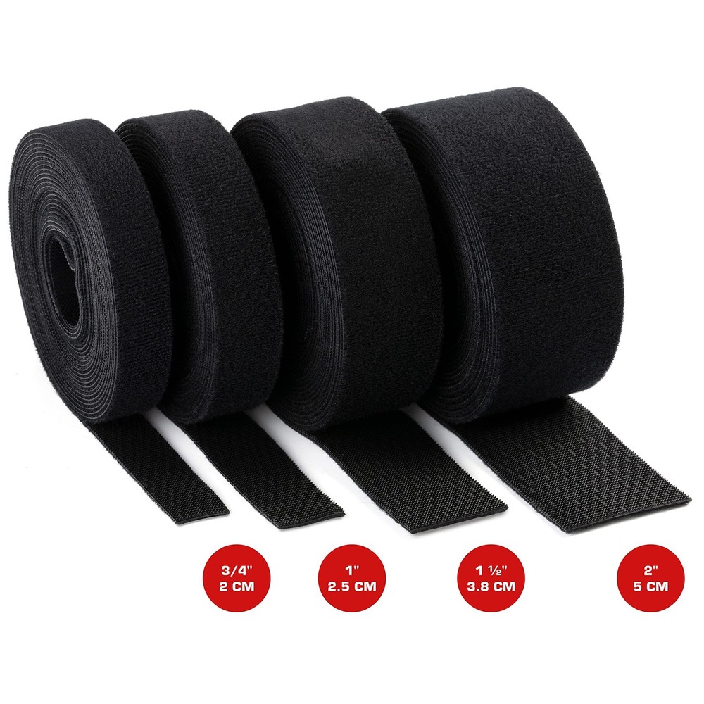Reusable Hook & Loop Strong Grip Fastener Roll with Soft Touch Microfiber Vel...