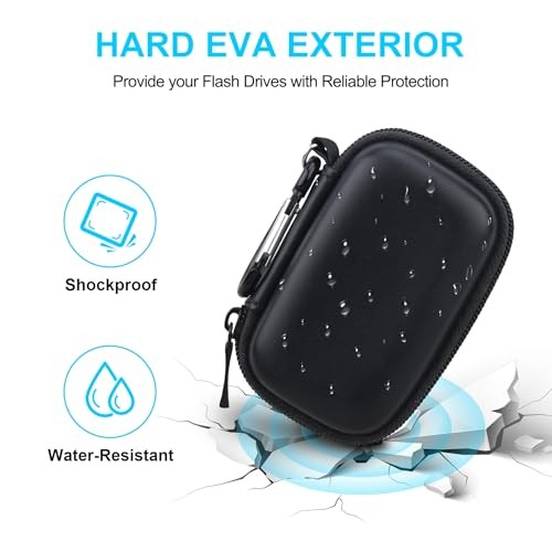 USB Flash Drive Case, USB Storage Case, USB Holder Storage Bag, Thumb Black