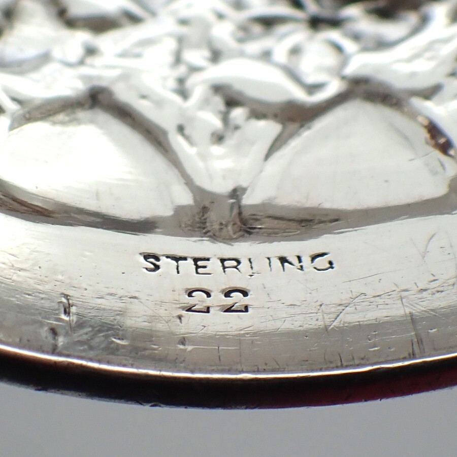 Repousse Napkin Ring Sterling Silver Mono Edna