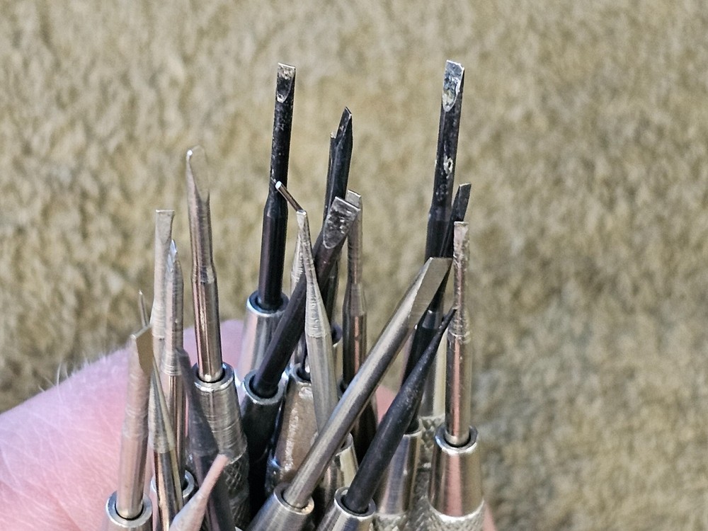 19 KD Precision Screwdriver Mini Driver Bit Slotted Set Changeable Tips USA