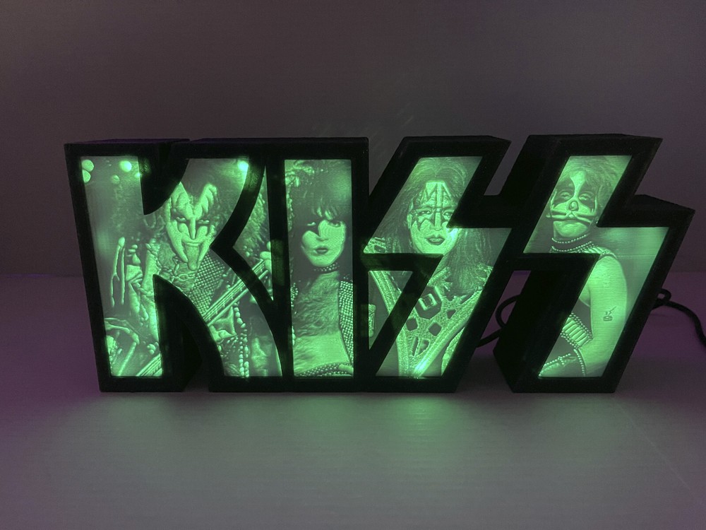KISS light box, v3, Litho, with LED colored lights and built in Sound Sensor