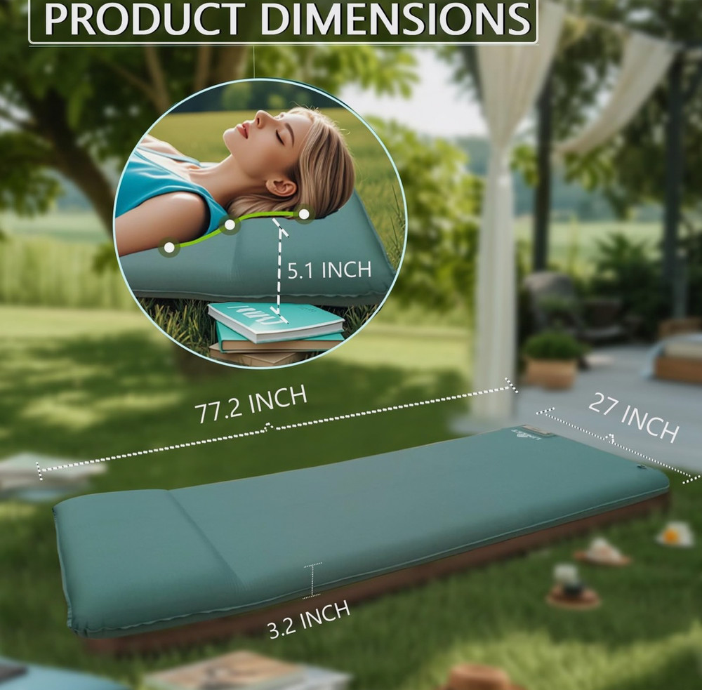 3.1” MEMORY FOAM SLEEPING PAD W/ELECTRIC PUMP