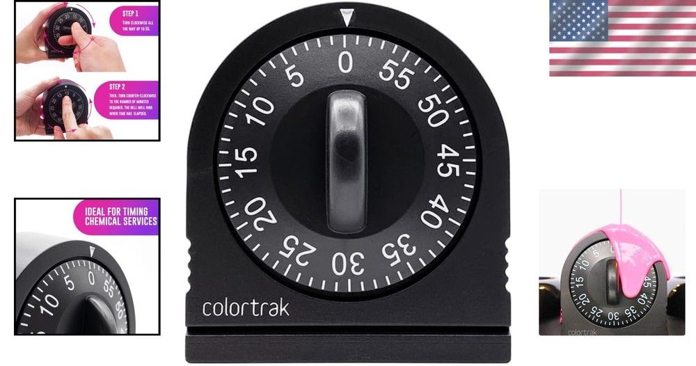 Brand New 60 Minute Wind Up Timer Black