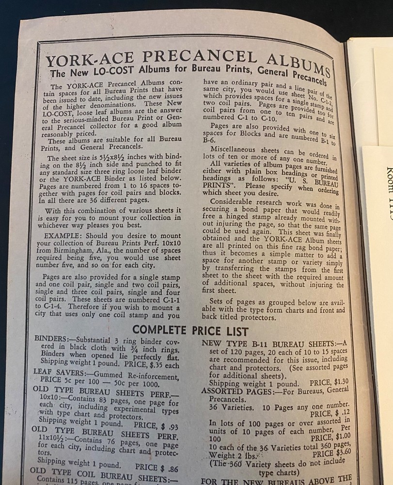 PRECANCELED STAMPS by Adolf Gunesch 1935 & 1936 3rd & 4th Eds History & Types