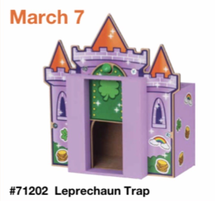 Home Depot Leprechaun Trap Kids Workshop Kit Pin Included March 2026 NEW!