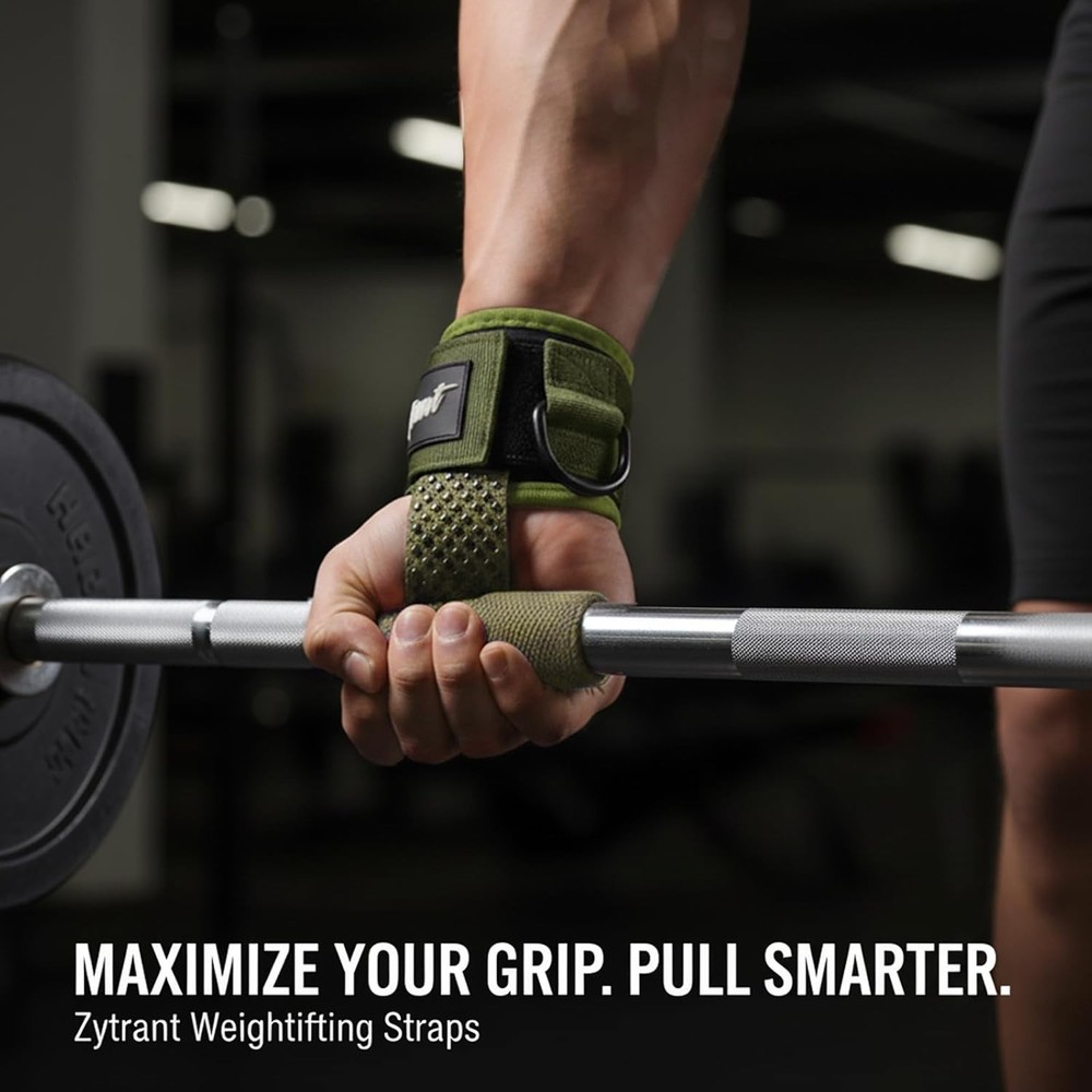 Weight Lifting Straps with Cuffed D Ring,Heavy Duty Thyick Comfortable Lifting