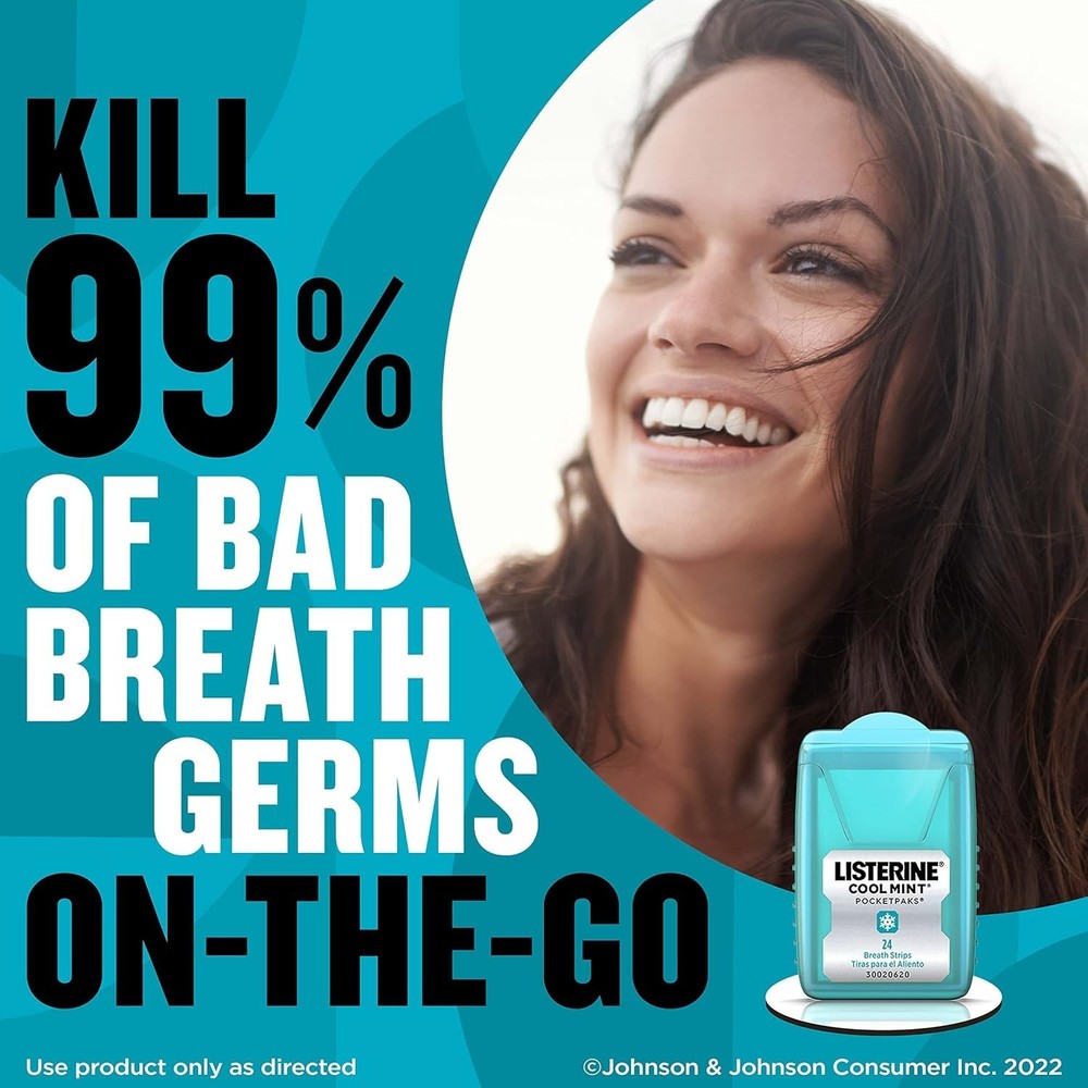Pocket-Sized Mint Strips for Bad Breath, 12 Pack