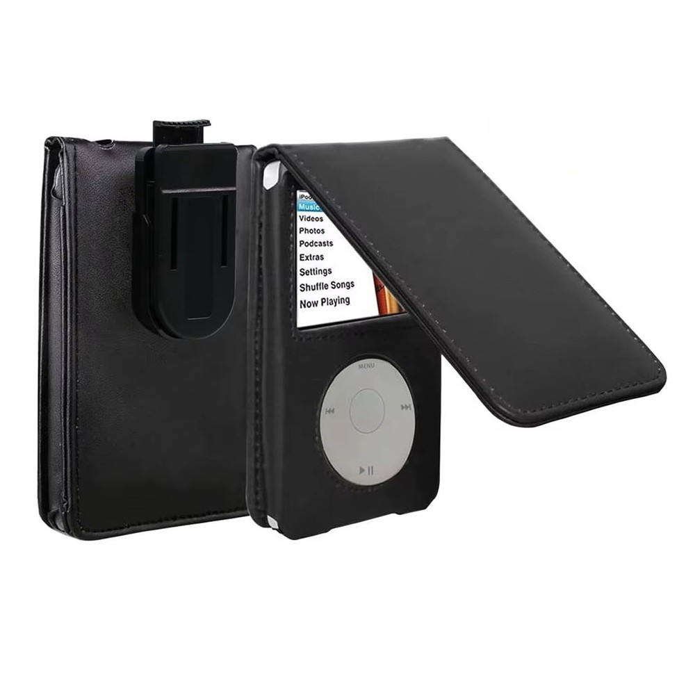 Black Folding Leather Protective Case for Apple iPod Classic 80gb/120gb/160gb