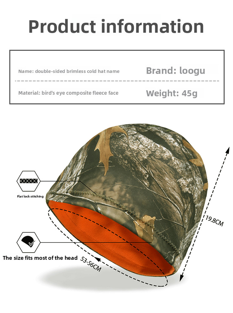 Outdoor Double-Sided Fleece Hat Windproof and Warmth Cap
