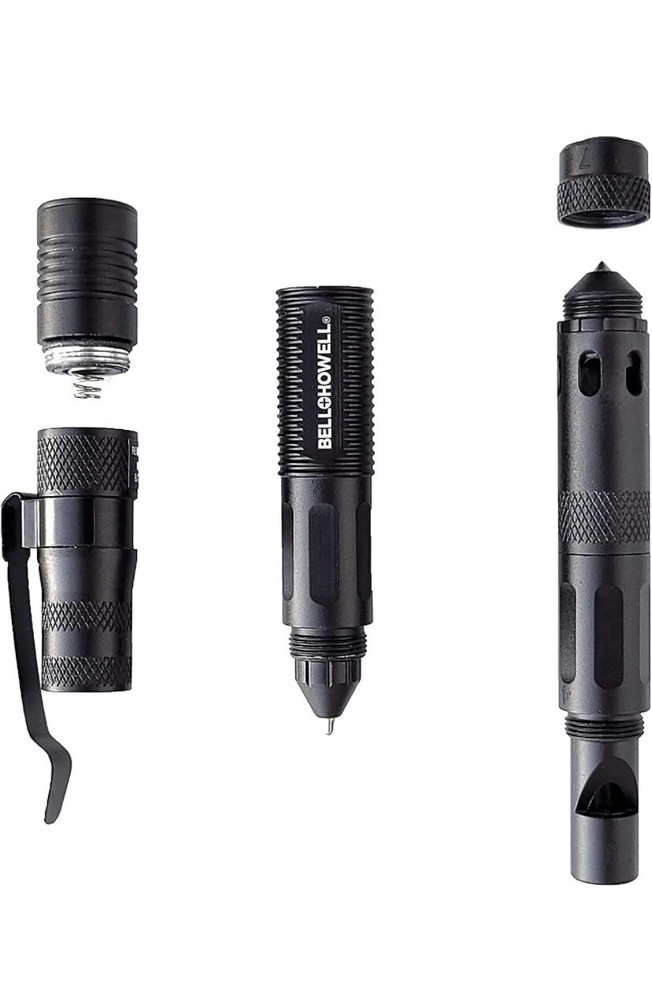Multifunction Tac Pen Flashlight 9 in 1 Tool Kit Camping Compact Lightweight New