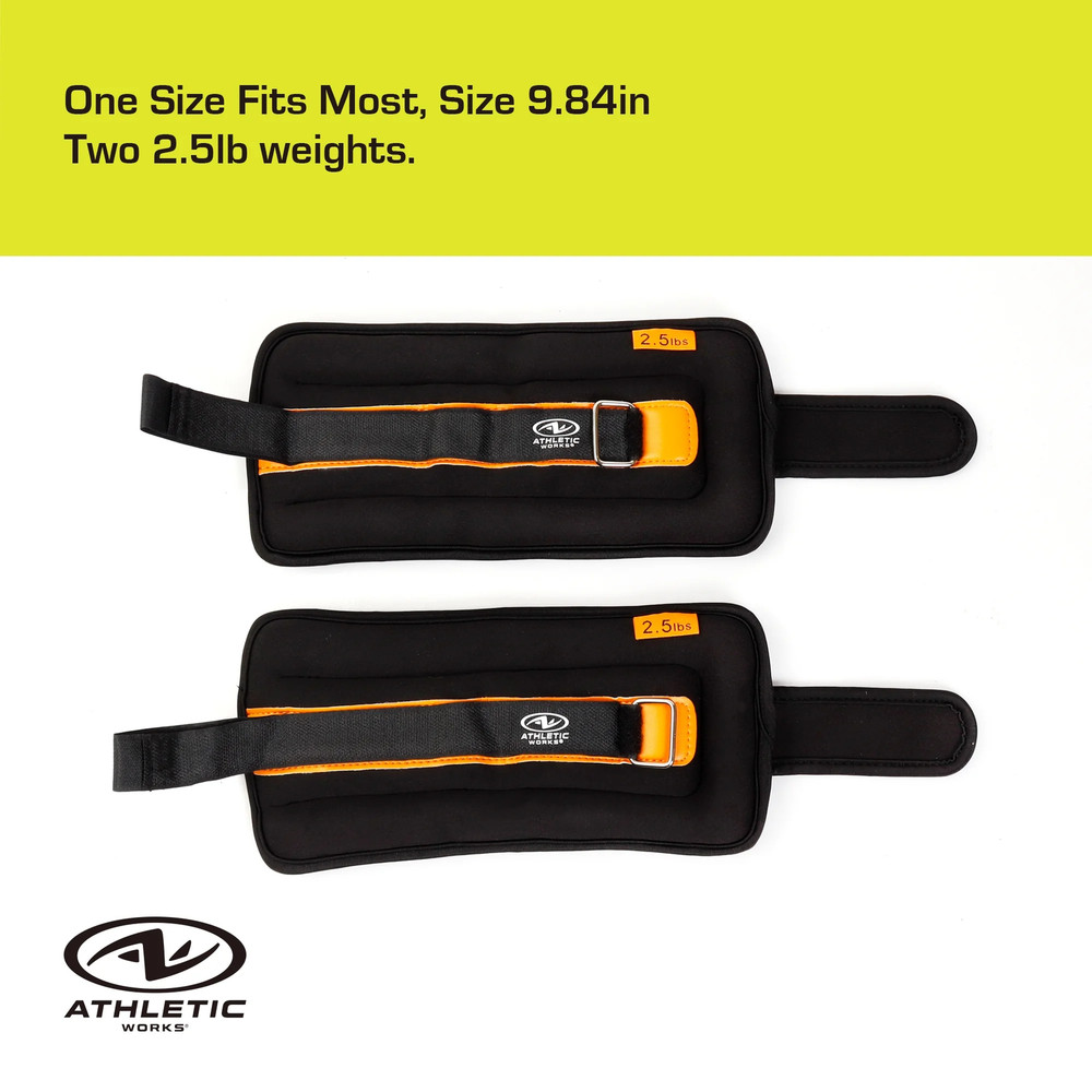 5Lb Pair Ankle & Wrist Weights (2Pcs, Each One Is 2.5LBS), Adjustable Strap