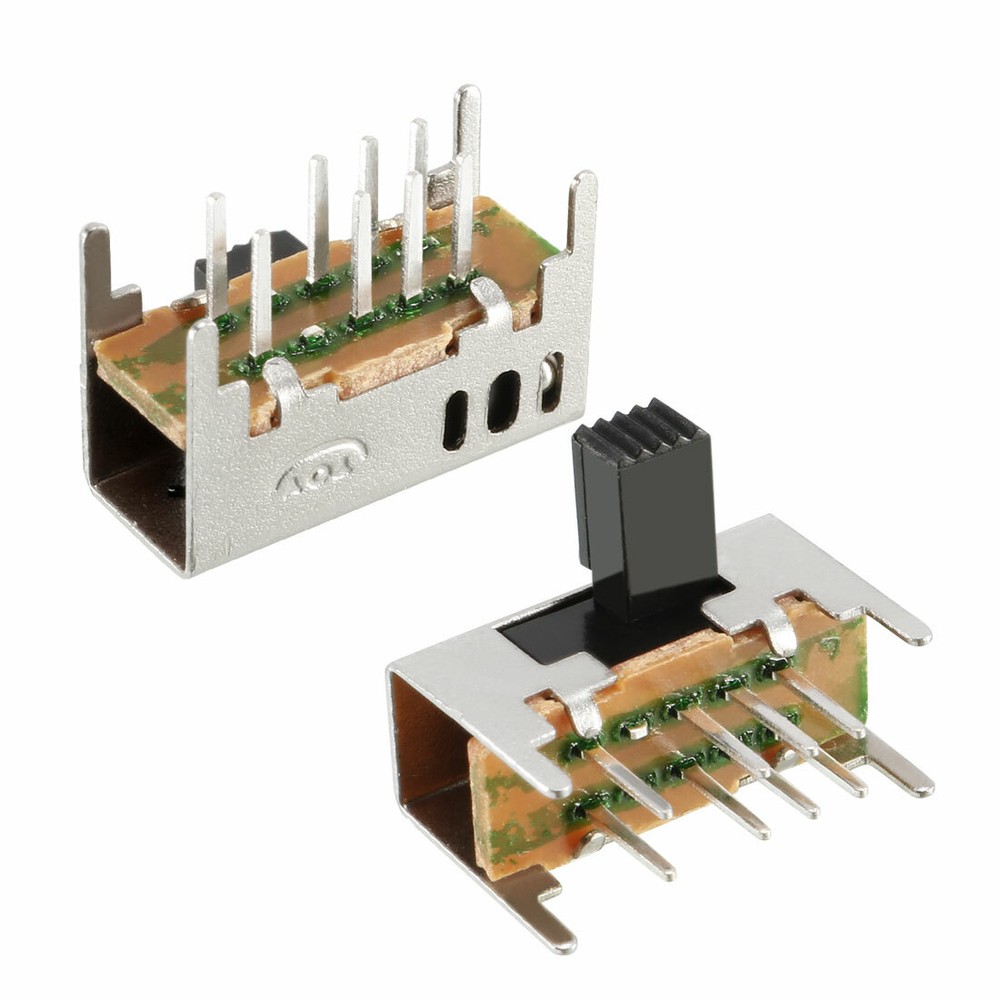 20Pcs 6mm Horizontal Slide Switch DP3T 2P3T 8 Terminals PCB Panel Latching