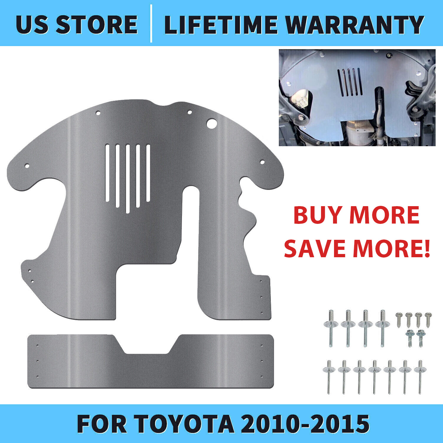 For Toyota Prius 10-2015 Catalytic Converter Protection Security Shield Defense