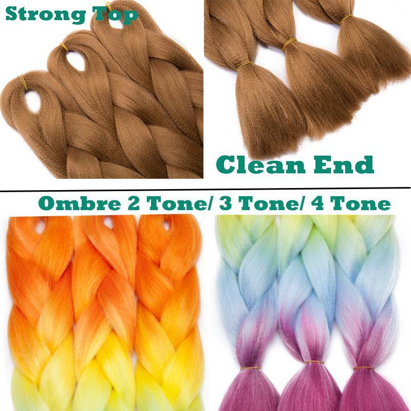 60 Big-color Jumbo Braiding Hair Extensions Braids Twist Ombre Kanekalons 24"