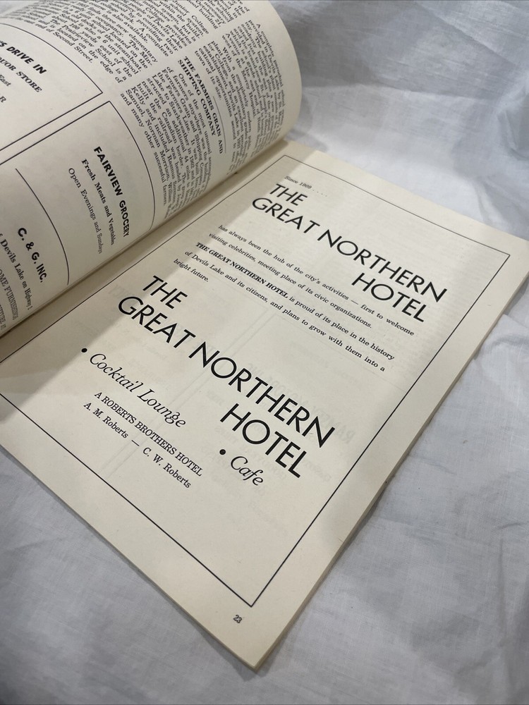 Devils Lake ND Official Souvenir Program 1957
