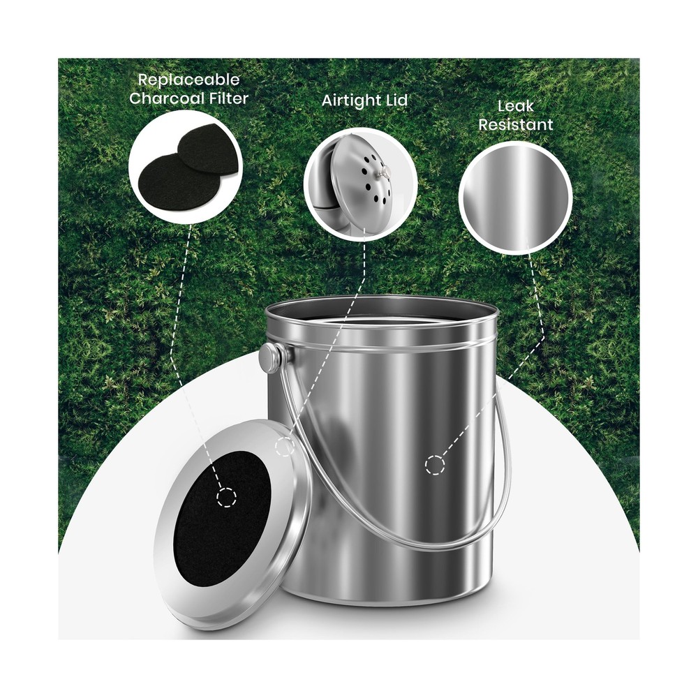 Utopia Kitchen Compost Bin for Kitchen Countertop, 1.3 Gallon Compo... Fast Ship