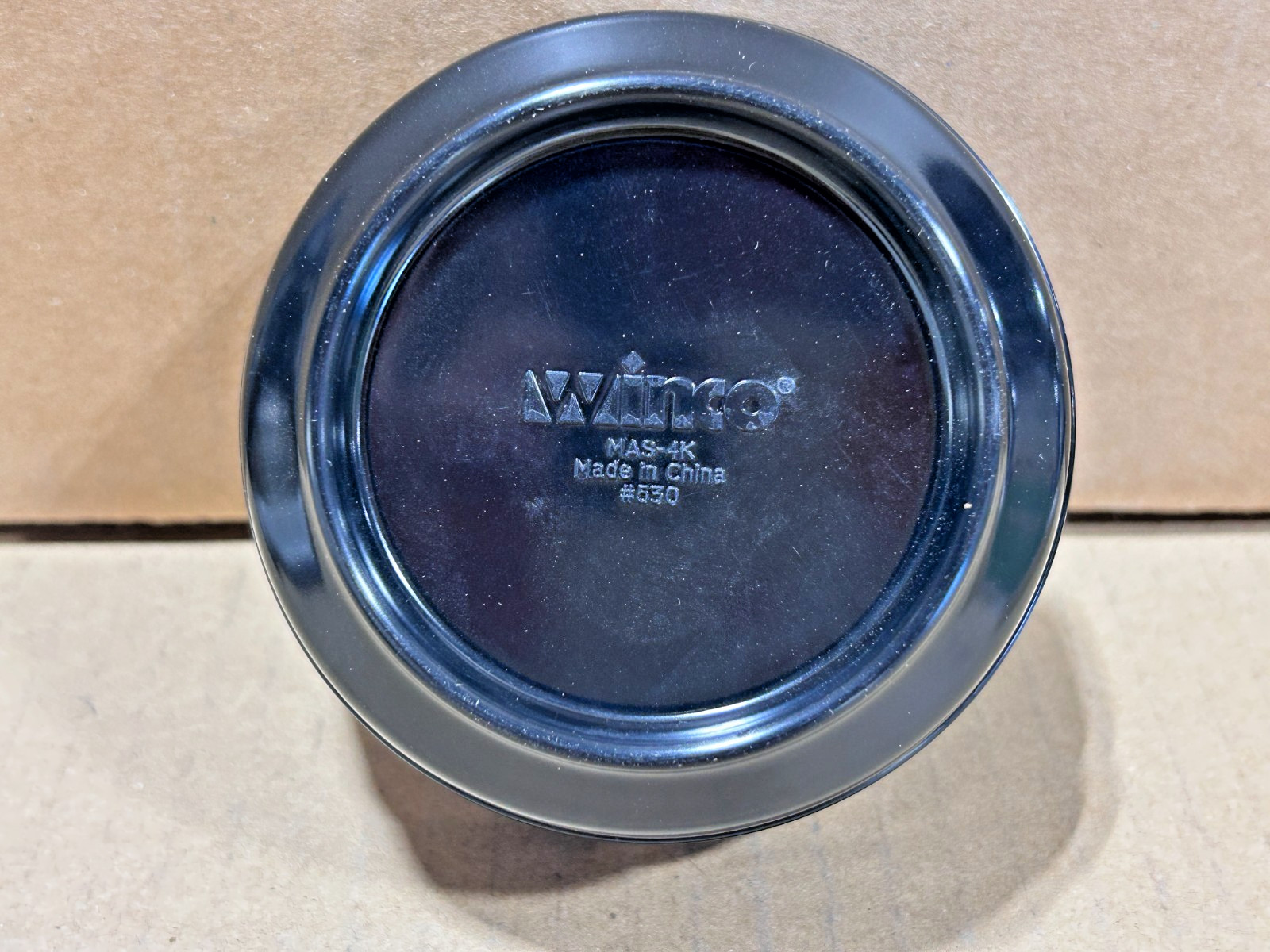 Winco MAS-4K Round Black Melamine Ash Tray Office Patio Restaurant Bar *3 PACK