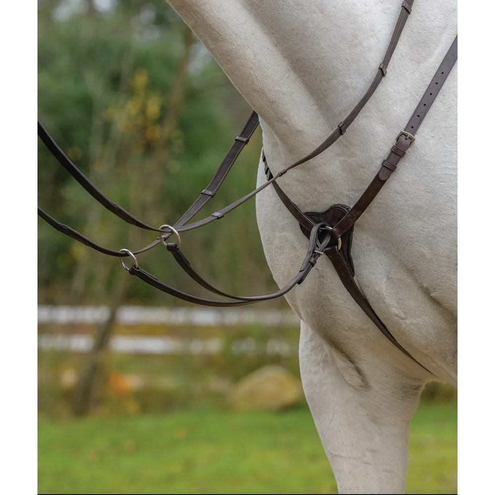 Shires Avignon Three Point Breastplate - Premium Leather Adjustable Equestrian