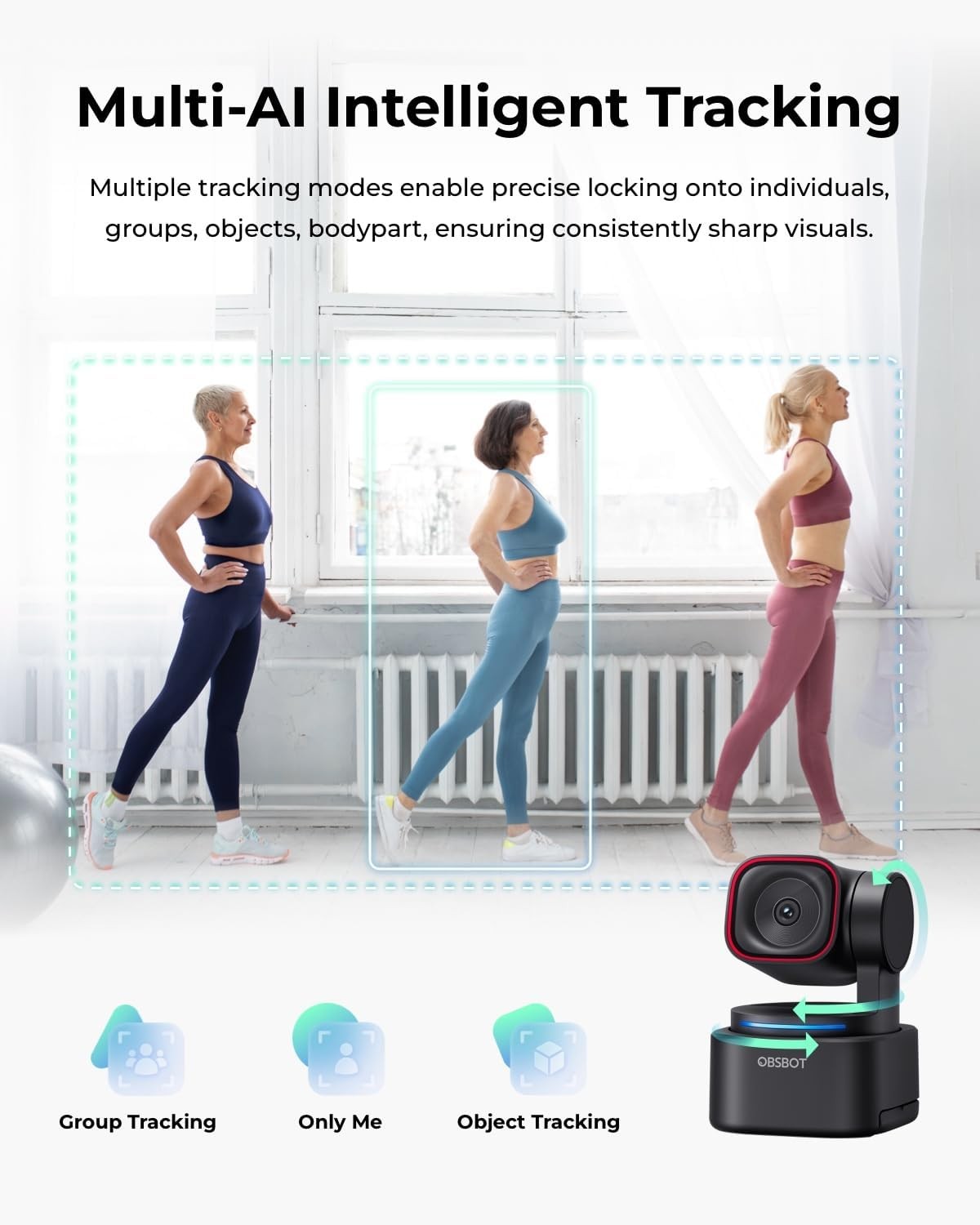 US OBSBOT Tiny 3 Lite AI-Powered Spatial Audio 4K Webcam for Laptop, Streaming