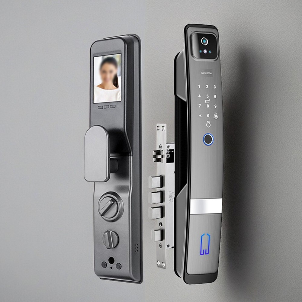 Smart Door Lock 3D Face Recognition Camera FingerPrint Password Security LockJp