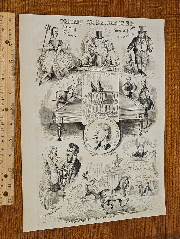 Harper's Weekly 1860 Sketch Print Britain Americanized