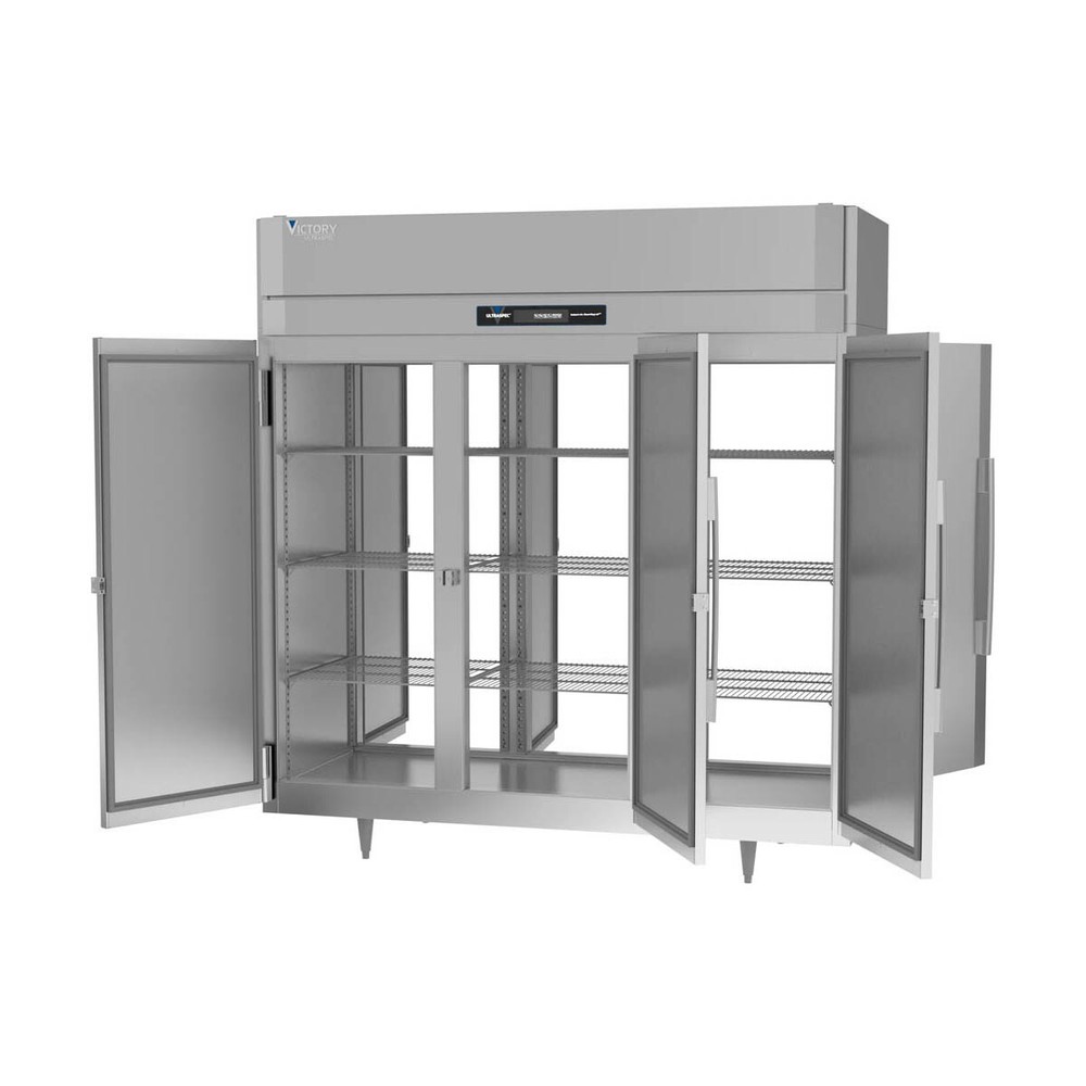 Victory RSA-3D-S1-PT-HC 78" Three Section Pass-Thru Refrigerator w/ 6 Solid S...