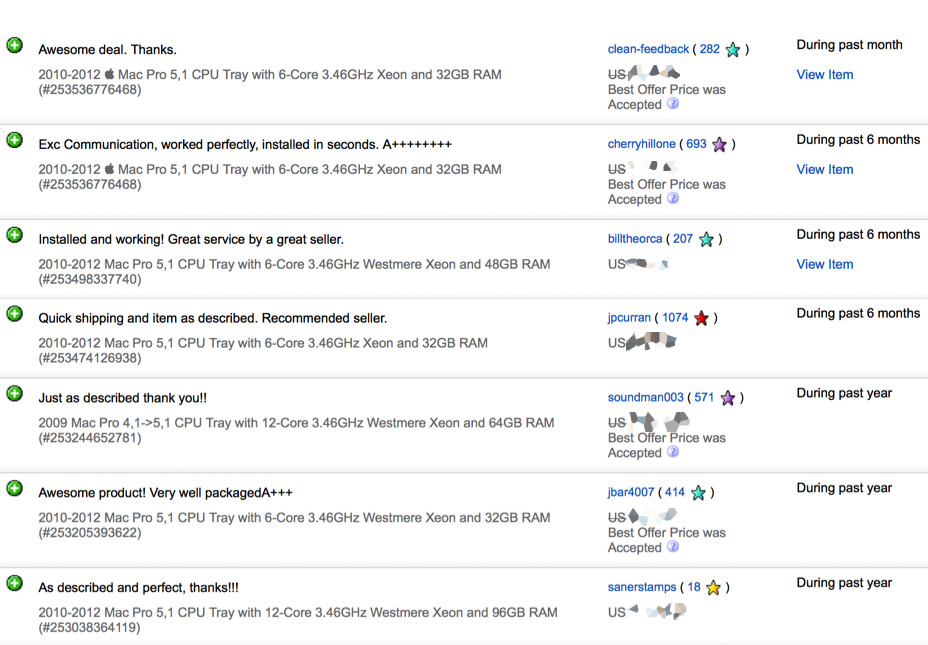 2009  Mac Pro 4,1- 5,1 CPU Tray with 12-Core 3.46GHz Xeon and 96GB RAM