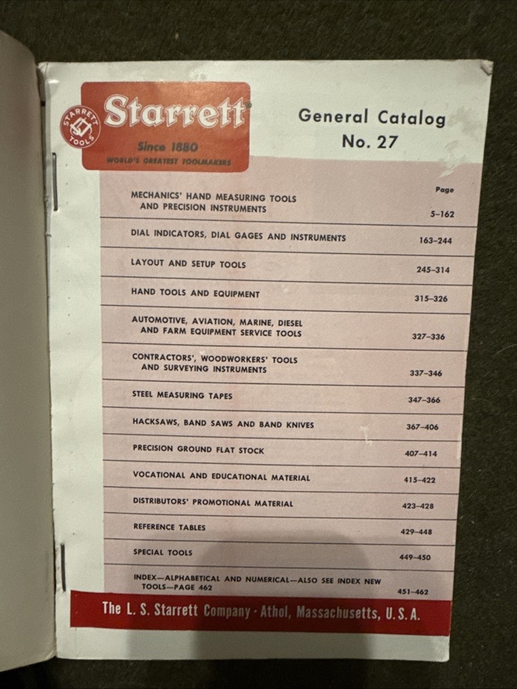 Starrett Catalog 75th Anniversary 🇺🇸